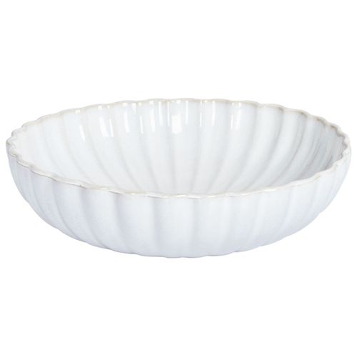 Lot De 8 Assiettes Creuses Nettle Grès Blanc Cassé