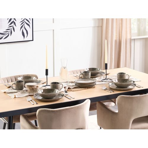 Lot De 8 Assiettes à Dessert Costmary Grès Gris