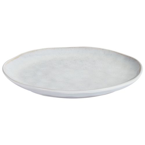 Lot De 8 Assiettes Plates Sesame Grès Gris Clair