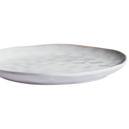 Lot De 8 Assiettes Plates Sesame Grès Gris Clair