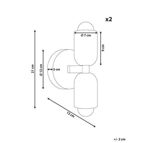 Lot De 2 Lampes Murales Topi Métal Rouge/vert