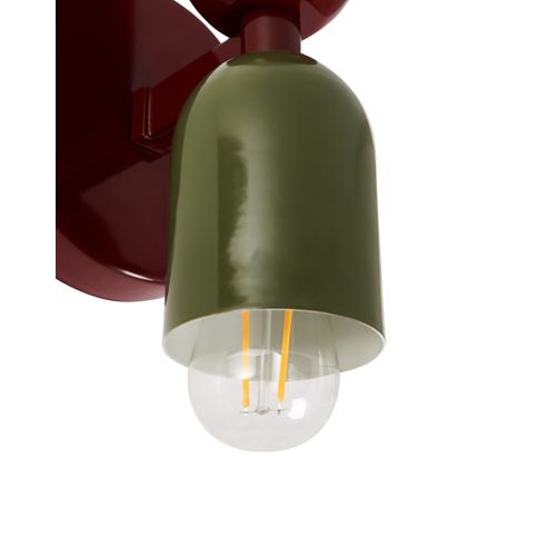 Lot De 2 Lampes Murales Topi Métal Rouge/vert