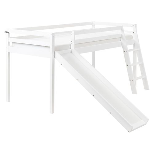 Lit à Mit-hauteur Bois De Pin Staple 90 X 200 Cm Avec Toboggan Blanc