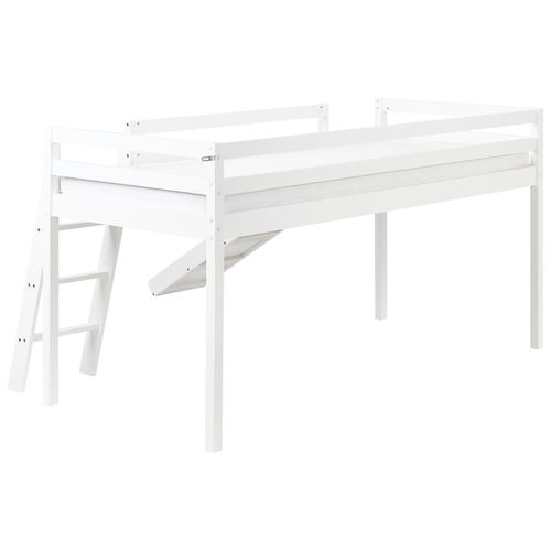 Lit à Mit-hauteur Bois De Pin Staple 90 X 200 Cm Avec Toboggan Blanc