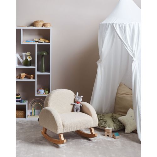 Chaise à Bascule Pour Enfants Hug Bouclé Beige Clair