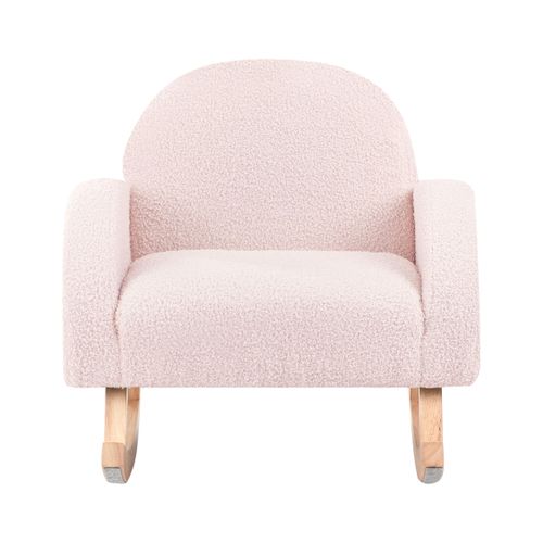 Chaise à Bascule Pour Enfants Hug Bouclé Rose Pastel