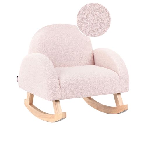 Chaise à Bascule Pour Enfants Hug Bouclé Rose Pastel