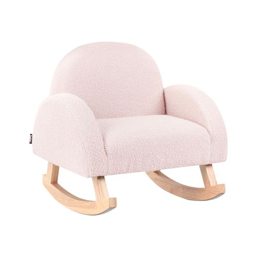 Chaise à Bascule Pour Enfants Hug Bouclé Rose Pastel