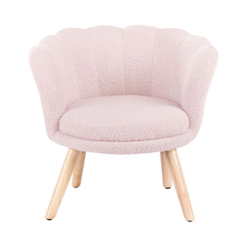 Fauteuil Pour Enfants Halby Bouclé Rose Pastel