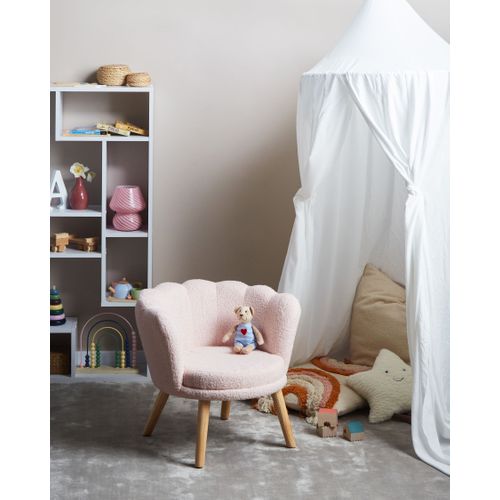 Fauteuil Pour Enfants Halby Bouclé Rose Pastel