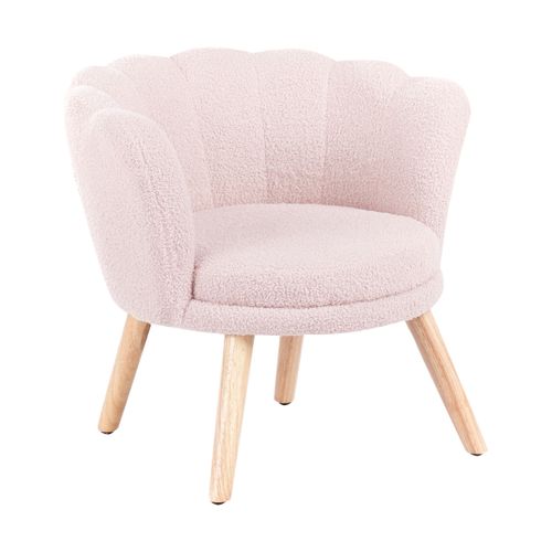 Fauteuil Pour Enfants Halby Bouclé Rose Pastel