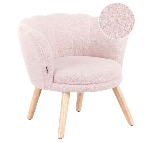 Fauteuil Pour Enfants Halby Bouclé Rose Pastel