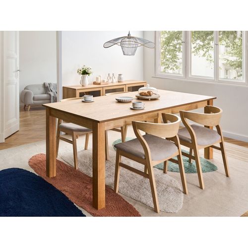 Table De Salle à Manger Extensible Madura Frêne Clair 180/280 Cm 100 Cm