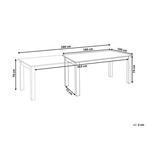 Table De Salle à Manger Extensible Madura Frêne Clair 180/280 Cm 100 Cm