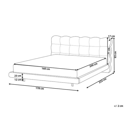 Lit Avec Sommier Bouclé Soulisse 160 X 200 Cm Blanc Cassé