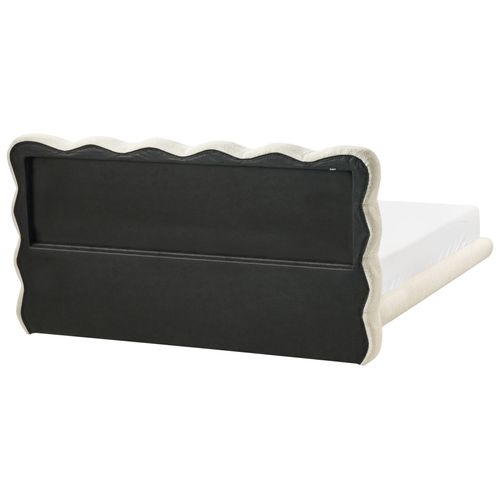 Lit Avec Sommier Bouclé Soulisse 160 X 200 Cm Blanc Cassé