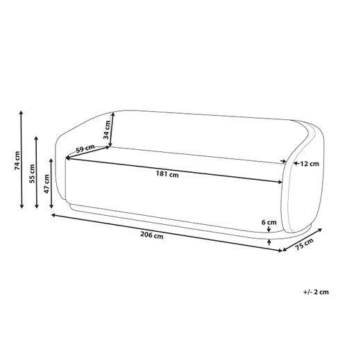 Canapé 2 Places Sipo Bouclé Beige