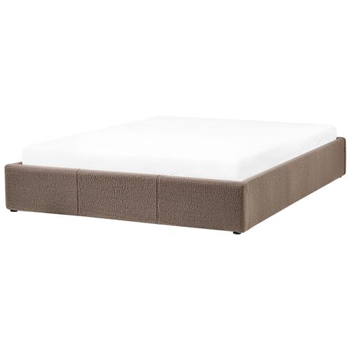 Lit Ottoman Sans Tête De Lit Bouclé Dinan 160 X 200 Cm Taupe