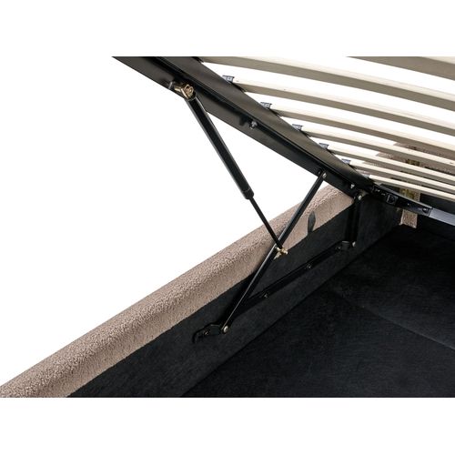 Lit Ottoman Sans Tête De Lit Bouclé Dinan 160 X 200 Cm Taupe