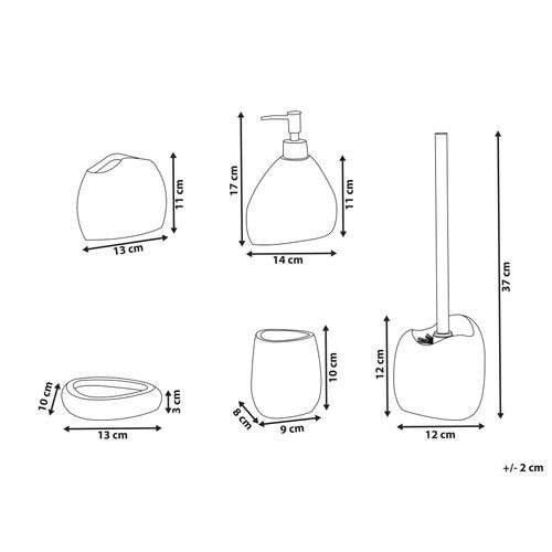 Set De 5 Accessoires De Salle De Bain Coata Beige Clair