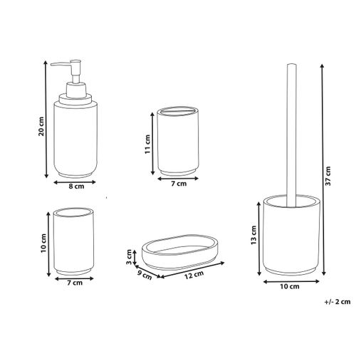 Set De 5 Accessoires De Salle De Bain Huarmey Rouge