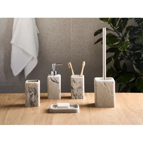 Set De 5 Accessoires De Salle De Bain Vilcanota Marbre Beige