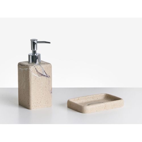 Set De 5 Accessoires De Salle De Bain Vilcanota Marbre Beige