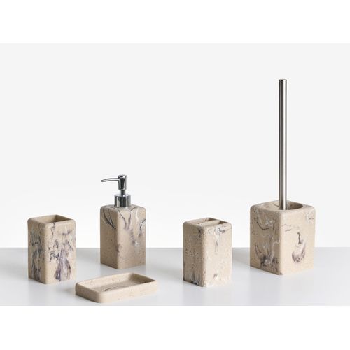 Set De 5 Accessoires De Salle De Bain Vilcanota Marbre Beige
