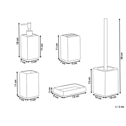 Set De 5 Accessoires De Salle De Bain Vilcanota Marbre Beige
