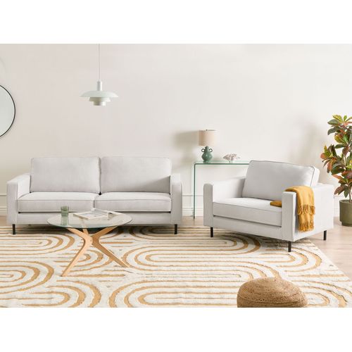 Canapé 3 Places Savalen Tissu Blanc Cassé