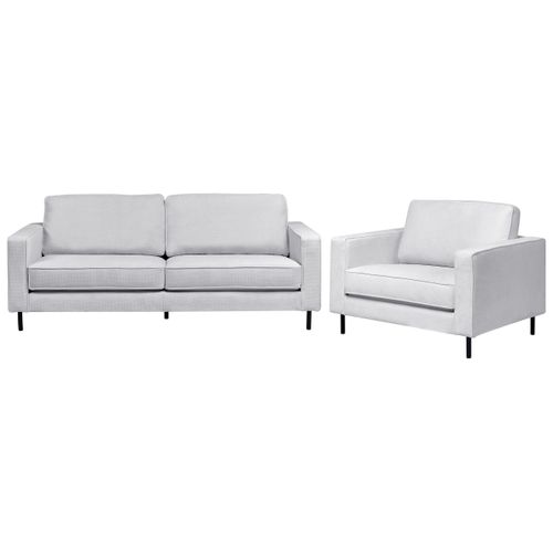 Ensemble De Salon 4 Places Savalen Tissu Gris Clair