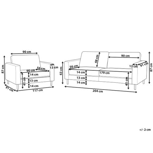 Ensemble De Salon 4 Places Savalen Tissu Gris Clair