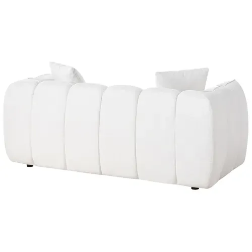 Canapé 2 Places Ness Tissu Blanc Cassé