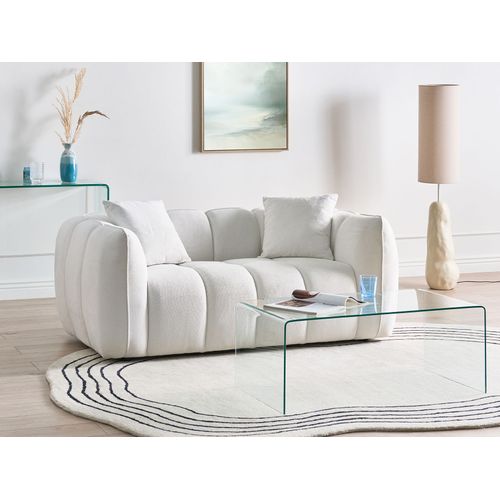 Canapé 2 Places Ness Tissu Blanc Cassé