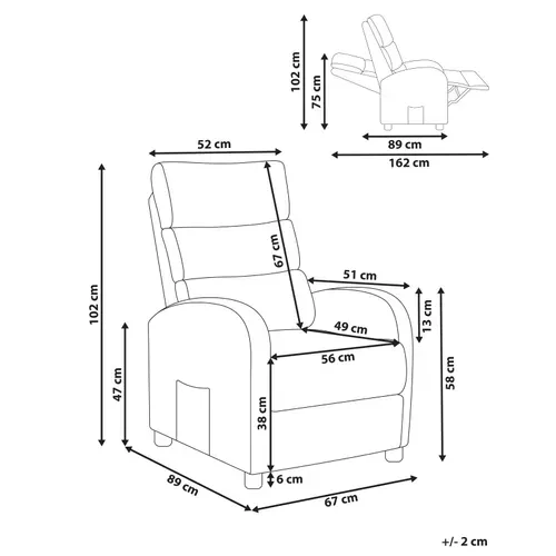 Fauteuil Inclinable Otus Tissu Taupe
