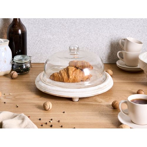 Support à Gâteaux Zagazig Bois De Manguier Marron Clair