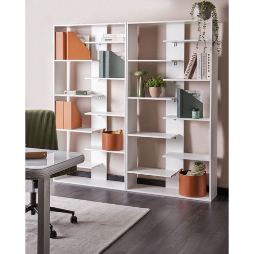 Bibliothèque 8 étagères Fontas 180 Cm Blanc