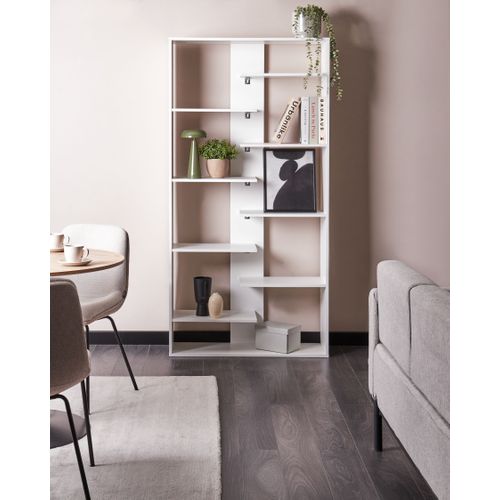 Bibliothèque 8 étagères Fontas 180 Cm Blanc