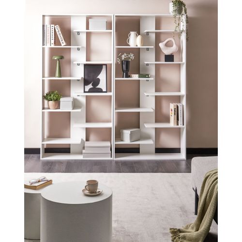 Bibliothèque 8 étagères Fontas 180 Cm Blanc