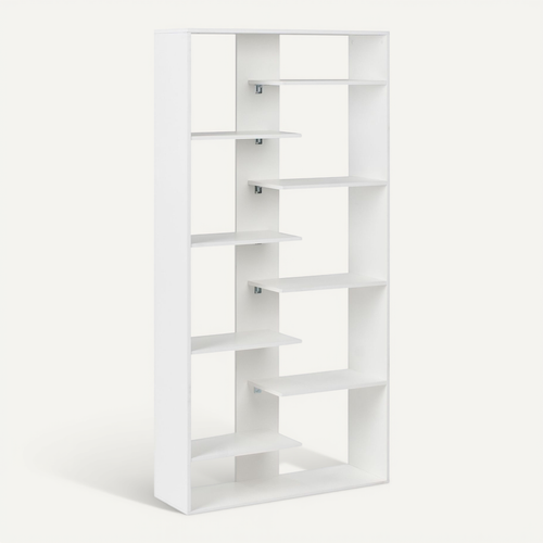 Bibliothèque 8 étagères Fontas 180 Cm Blanc