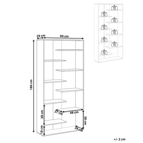 Bibliothèque 8 étagères Fontas 180 Cm Blanc