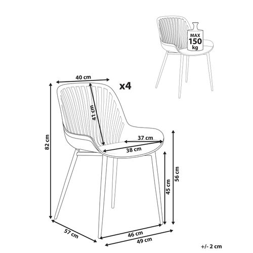 Lot De 4 Chaises De Salle à Manger Kleve Beige