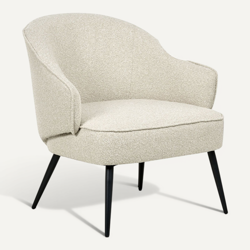 Fauteuil Kayla Bouclé Beige Clair