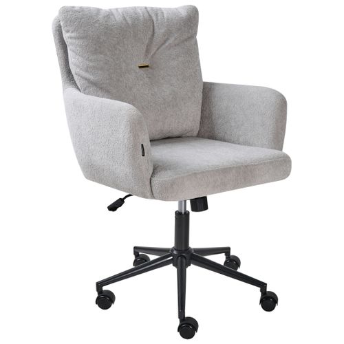 Chaise De Bureau Alpine Fourrure Synthétique Gris