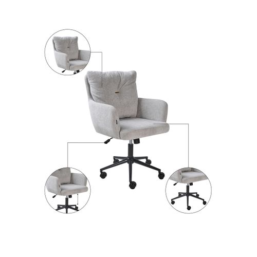 Chaise De Bureau Alpine Fourrure Synthétique Gris