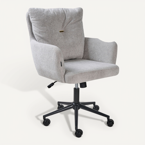 Chaise De Bureau Alpine Fourrure Synthétique Gris