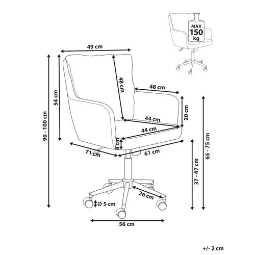 Chaise De Bureau Alpine Fourrure Synthétique Gris