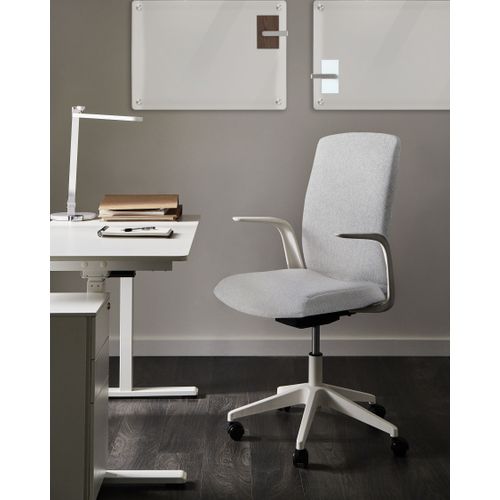 Chaise De Bureau Captain Tissu Gris Clair