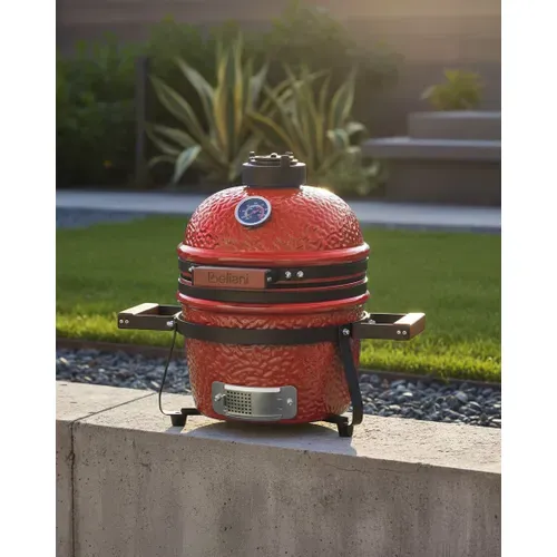 Mini Barbecue Au Charbon De Bois Kamado Céramique Rouge