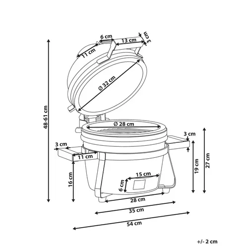 Mini Barbecue Au Charbon De Bois Kamado Céramique Rouge